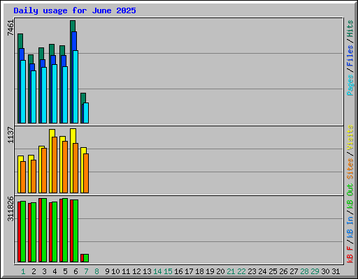 Daily usage for June 2025