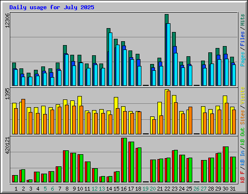 Daily usage for July 2025