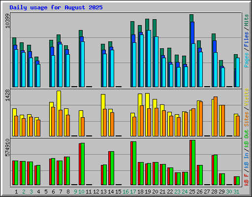 Daily usage for August 2025