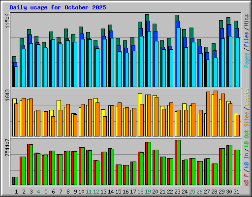Daily usage for October 2025