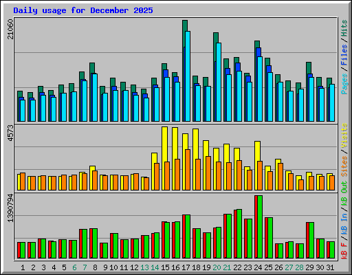 Daily usage for December 2025