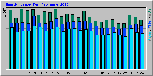 Hourly usage for February 2026